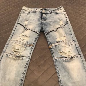 Blue Topic zipper jeans